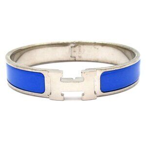Hermes Bangle Click Silver Blue